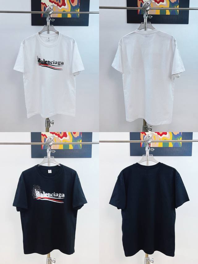 Welfare short sleeves BalenciagaحBalenciaga printed welfare short sleeves Size: