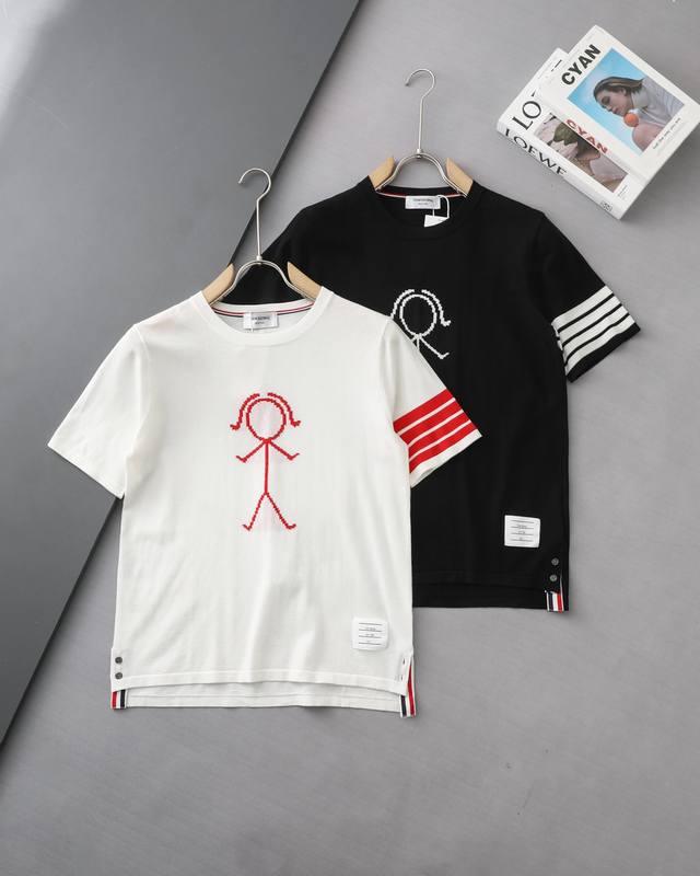 Original trade authentic Thom Browne four-bar Tb stickman jacquard Tencel short