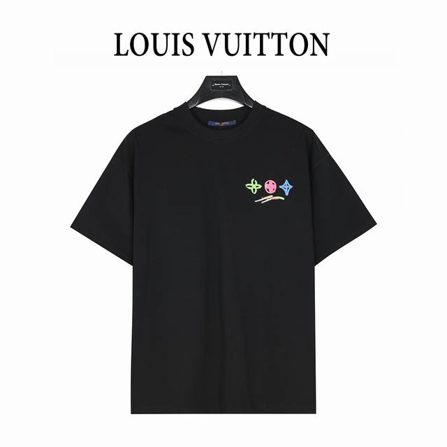 Louis Vuitton 25Ss painted graffiti large logo print short-sleeved T-shirt The f