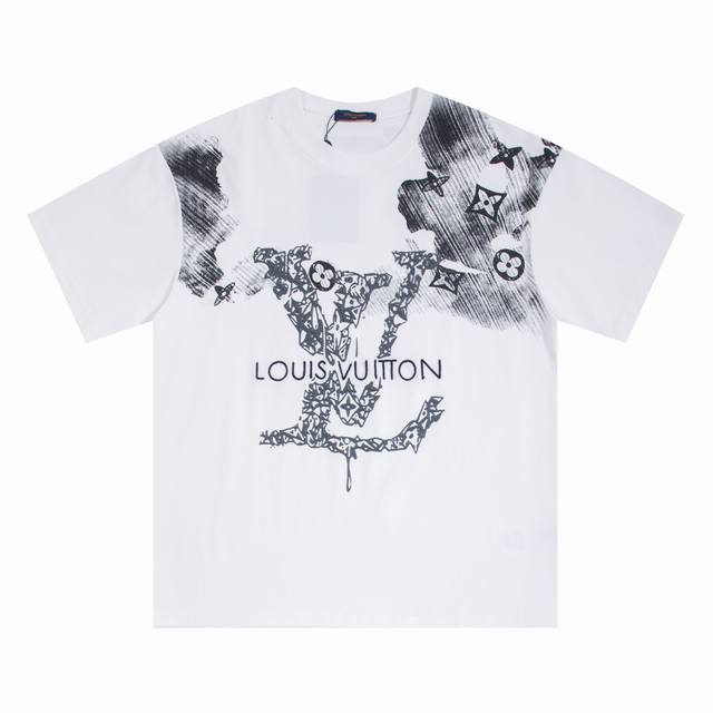 New High version Louis Vuitton ink-splashed starched embroidered letter short s