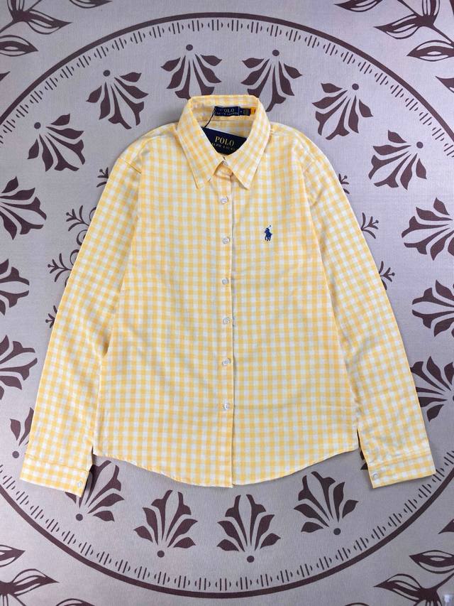 Style number: T22 Ralph Lauren Pony logo anti-tan plaid shirt Cotton fabric Siz
