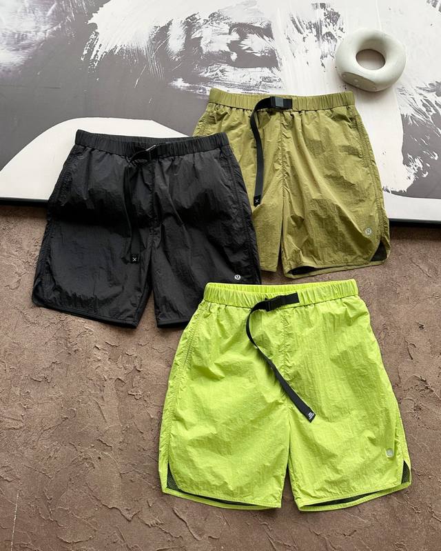 New arrival Lululemon 2025 summer splicing breathable shorts casual shorts mesh