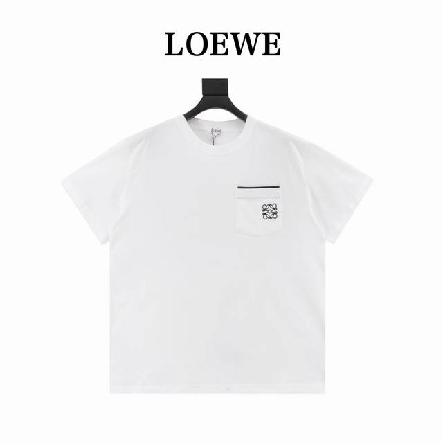 Loewe double-layer pocket embroidered short-sleeved is purchased from the origin