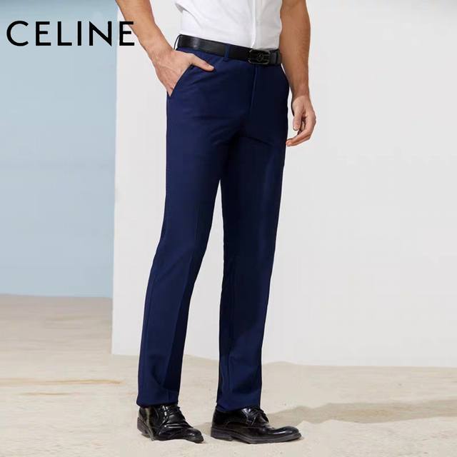 Celine Celine fine plaid mulberry silk casual trousers, cool and breathable, sup