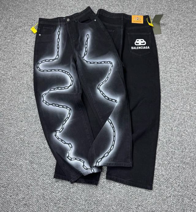 Style No.: H794 Balenciaga & Balenciaga 25Ss Graffiti Direct Inkjet Printed Log