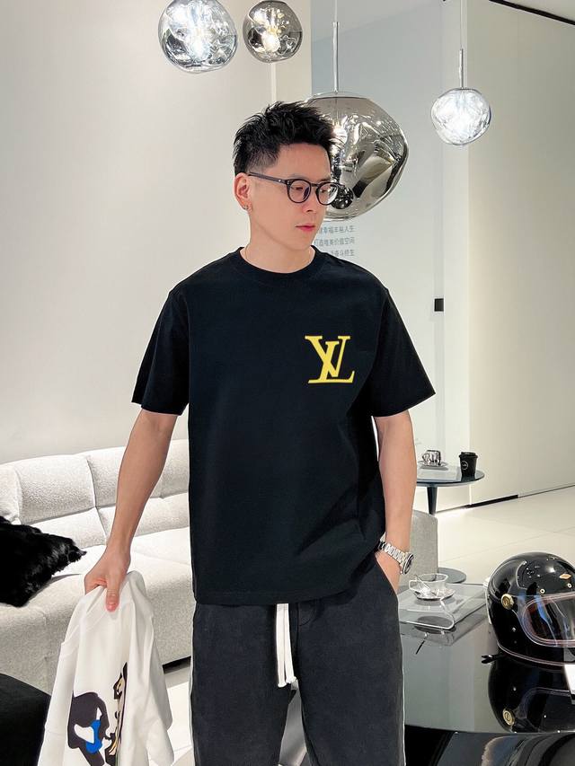 Lv new short-sleeved T-shirt! Detailed picture! #Lv[Topic]# #LuxuryChao[Topic]#
