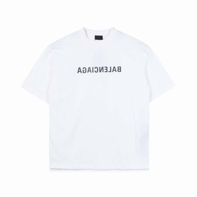 Balenciaga Blcg reverse letter print short-sleeved T-shirt Made of double-yarn c