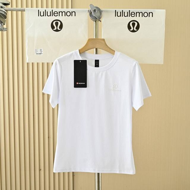 New women's four-color classic Lulu Lululemon four-color pure cotton round neck