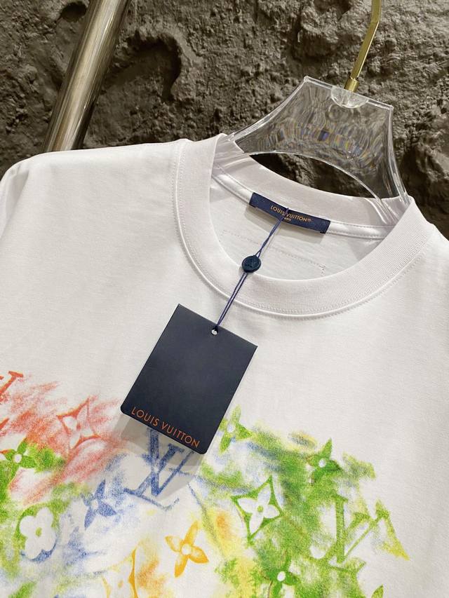 100% cotton double yarn, weight 330g Lv graffiti rendering print short sleeves