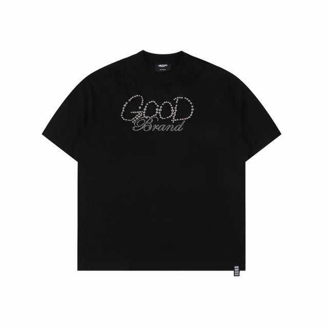 Goodbrand solid color pearl logo light luxury fashion high-end short-sleeved T-s