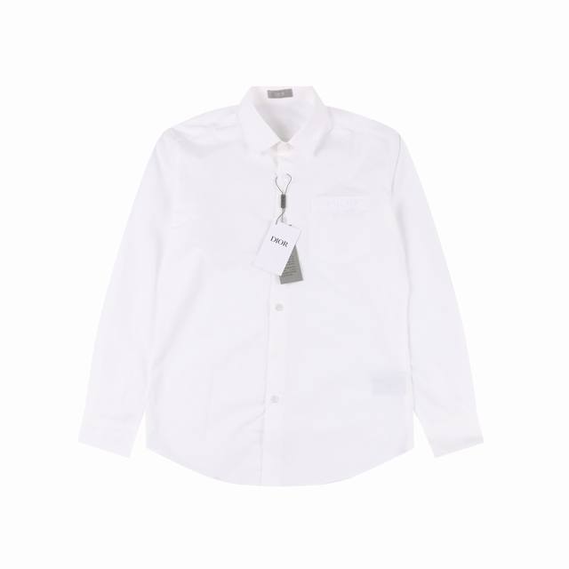 Dior 25Ss pocket 1947 embroidered shirt is made of 70-count poplin fabric, with