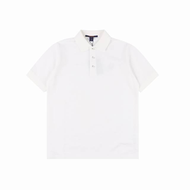 Louis Vuitton Louis Vuitton pearl button checkerboard embroidery Polo short slee