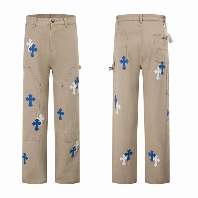 Style number: H903 Chrome Hearts & Ss25 White and Blue Leather Workwear Imitati