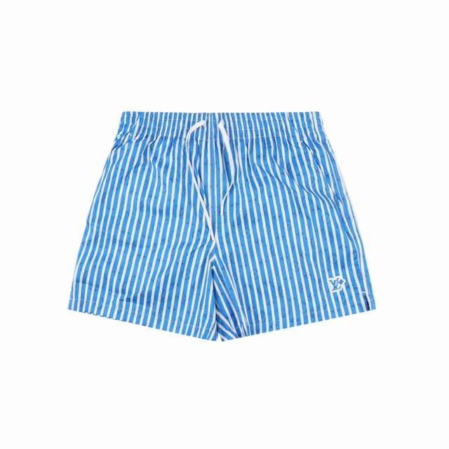 Louis Vuitton Lv blue vertical stripe print beach pants Genuine 7931 purchased a