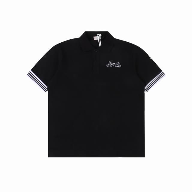 Moncler short-sleeved polo shirt with embroidered letters Made of original G cus