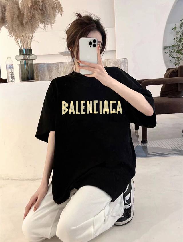 Balenciaga Balenciaga Destroyed Tape Round Neck Short Sleeve Half Sleeve T-shirt