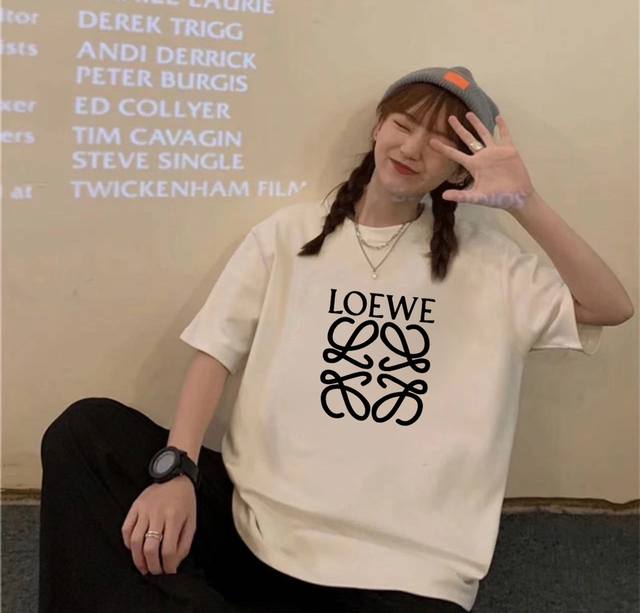 Loewe round neck short sleeve half sleeve T-shirt The fabric is made of 260g pur