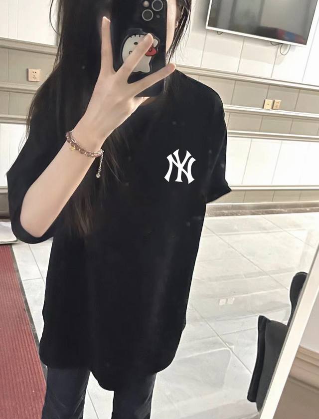 Mlb Yankees-Ny cartoon painted round neck short sleeve half sleeve T-shirt The f