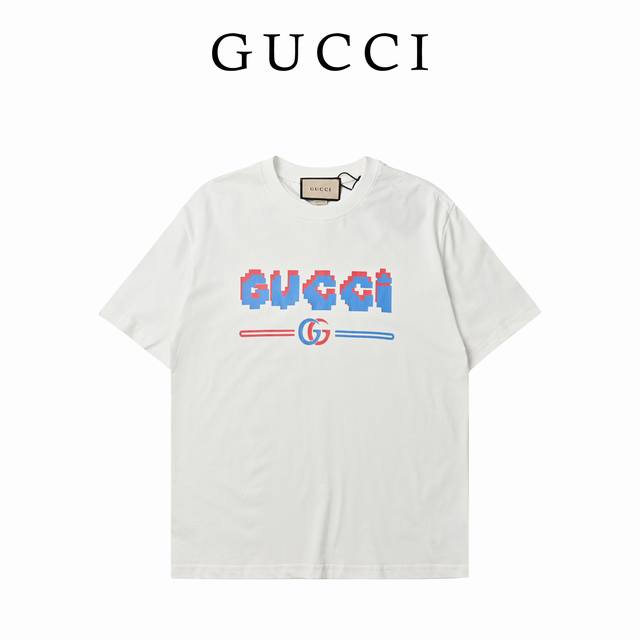 Gucci Gucci digital letter logo high-weight printed short-sleeved T-shirt Made o