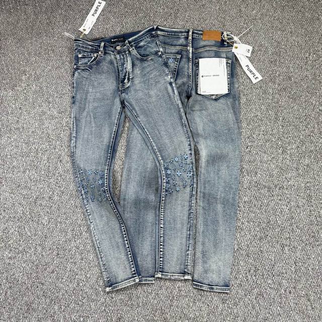 Style No.: H867 Purple Brand Skinny Jeans Hand-painted and Embroidered Micro-St