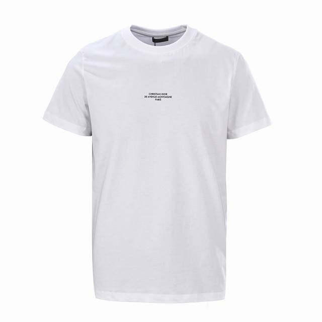 Dior Cd Mercerized cotton short-sleeved T-shirt with small words on the chest Ge