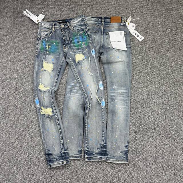 Style No.: H866 Purple Brand Skinny Jeans Hand-painted Ripped Jeans Jeans are a