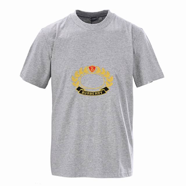 Burberry Burberry Bbr Oak Leaf Logo Embroidered Short Sleeve T-shirt Custom-wove