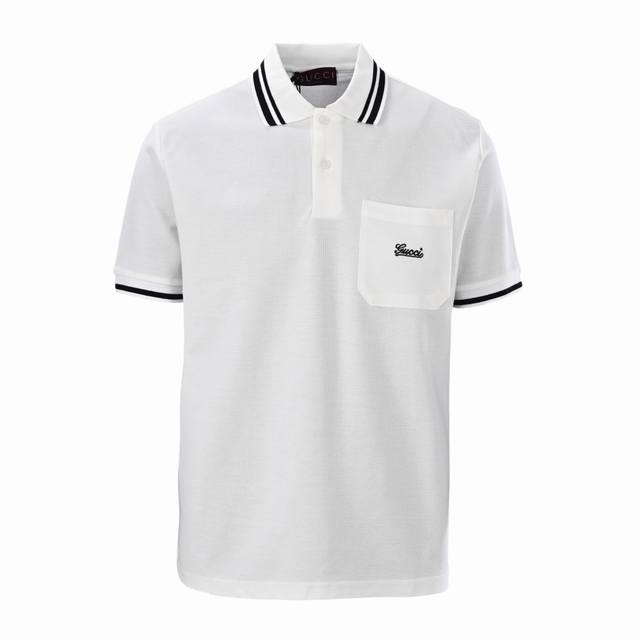 Gucci Guc embroidered pocket short-sleeved Polo shirt Original 6 purchased and d