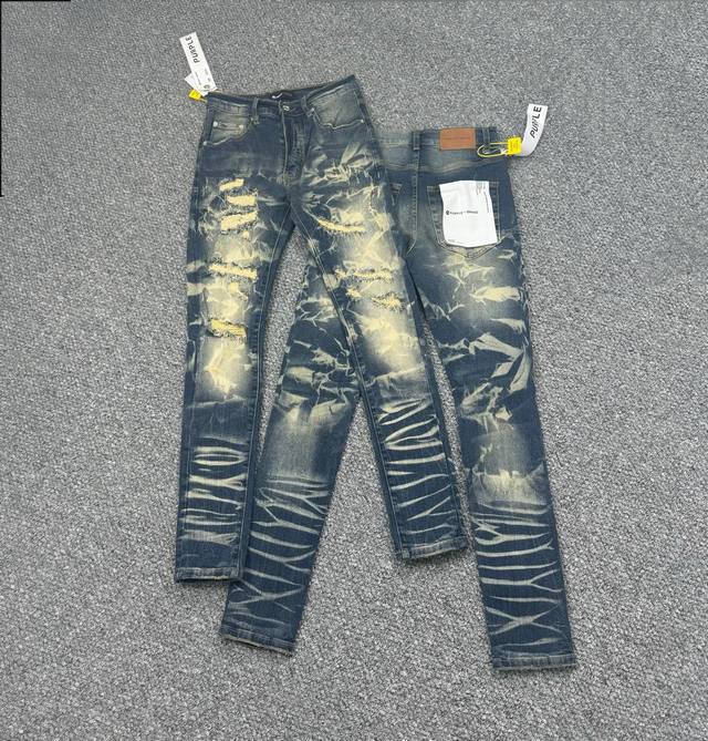 Style No.: H820 Purple Brand Skinny Jeans Hand-painted Ripped Jeans Jeans are a