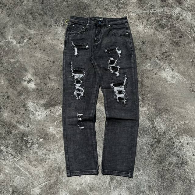 Style number: H641 Amiri & Ami Ri 24Ss Patched Popular High Street Jeans Slim E