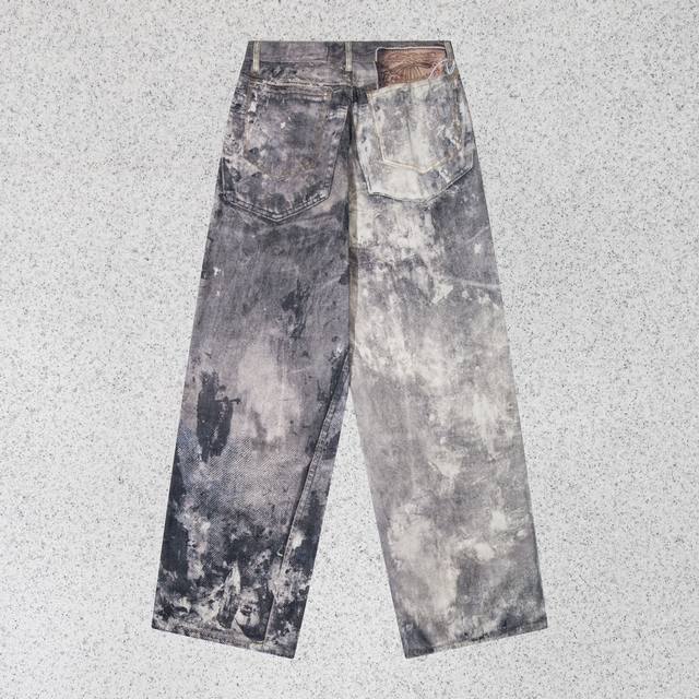 Style: H518 Ac & Acne Studios style 1981 retro ink-splashed mineral color optic