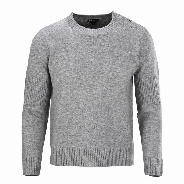Chanel Chanel shoulder button long sleeve sweater Custom-woven velvet inlaid wit