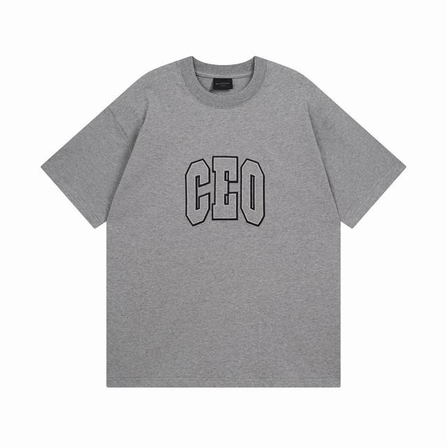 Balenciaga Paris family 2025 Ss new Ceo Team Logo embroidered short-sleeved T-sh