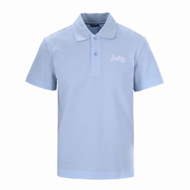 Burberry Bbr Short-sleeved Polo Shirt with Script Embroidery Made of pique mesh