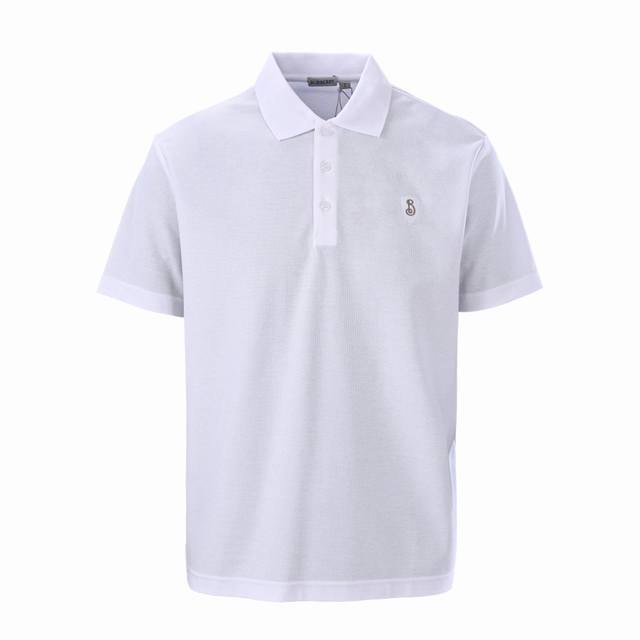Burberry Bbr Shield contrast line short-sleeved Polo shirt The fabric is made of