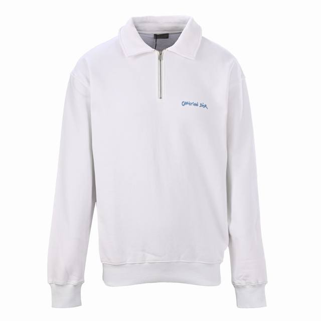 Dior Christian Dior Cd embroidered half-zip lapel sweatshirt Customized double-w