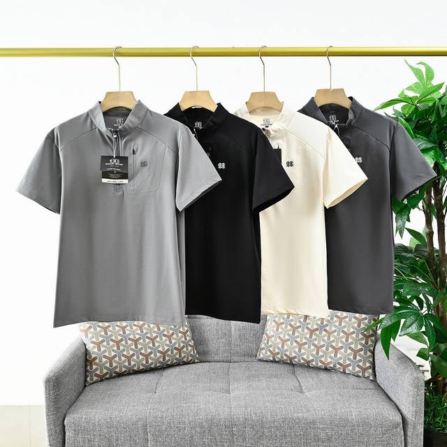 Kelon's new summer men's quick-drying short-sleeved Polo shirt. The surface of