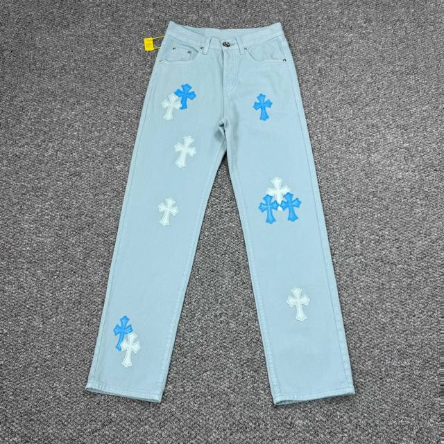Style number: H770 Chrome Hearts Ch co-branded Drak ice blue Miami jeans exudes