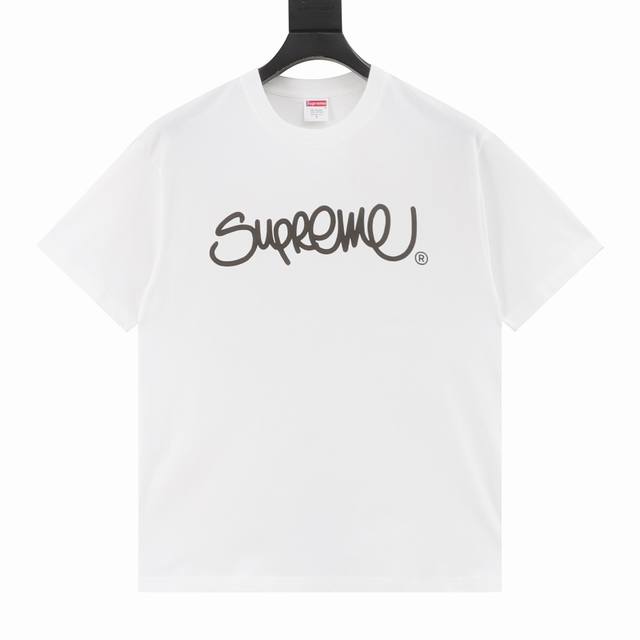 Supreme Ss22 Week 19 Handstyle Tee Line cursive letters graffiti round neck shor