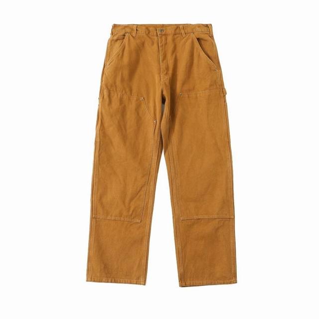 Carhartt B136 washed and distressed overalls Cleanfit style double knee canvas l