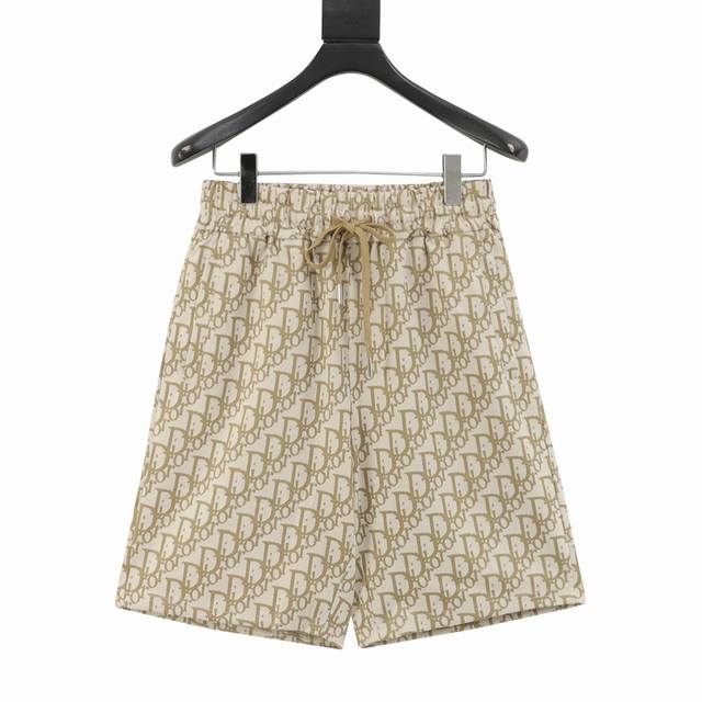 Dior 25Ss full print Cd letters cotton woven shorts Cd full print shorts importe