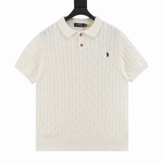 Ralph Lauren Ralph Lauren summer knitted cable pony embroidered lapel sweater Po