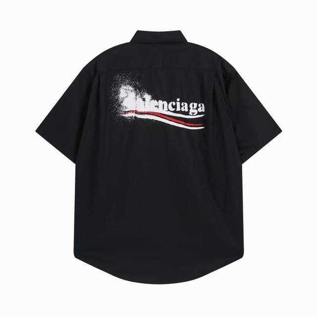 Balenciaga Graffiti Blurred Coke Wave Shirt Short Sleeves Coke Inkjet Style ~ Wa