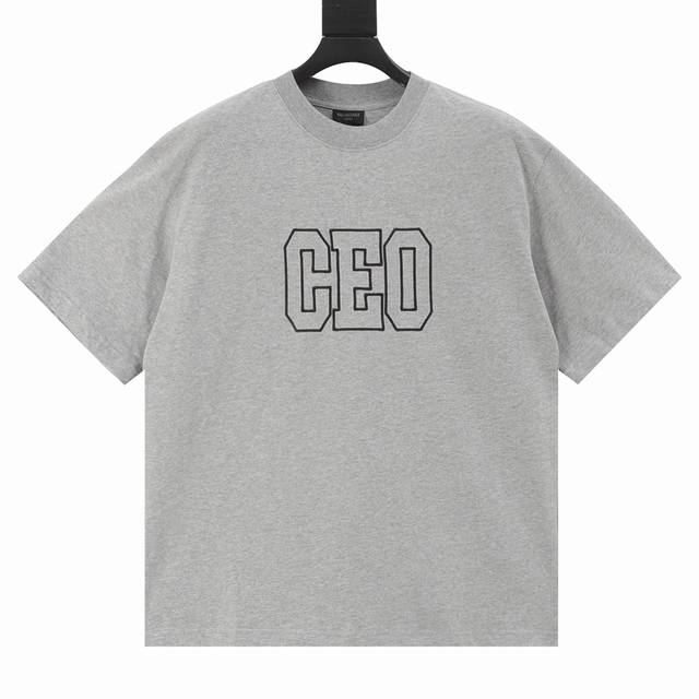 Balenciga Balenciga CEO patch embroidered short-sleeved T-shirt Using three-dime