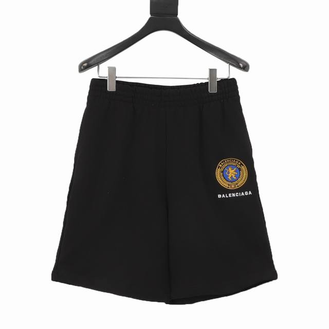 Balenciga Balenciga Stamp Icon Letter Shorts Using three-dimensional embroidery