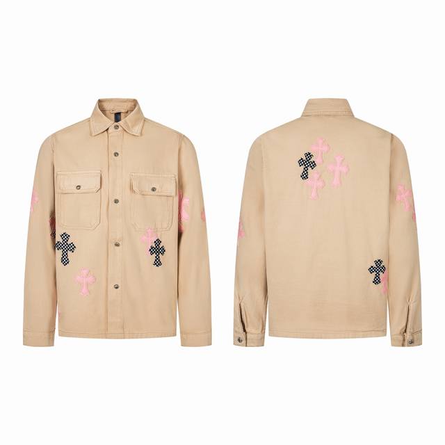 Chromehearts Chromehearts Cherry Blossom Pink Checkerboard Leather Jacket If you