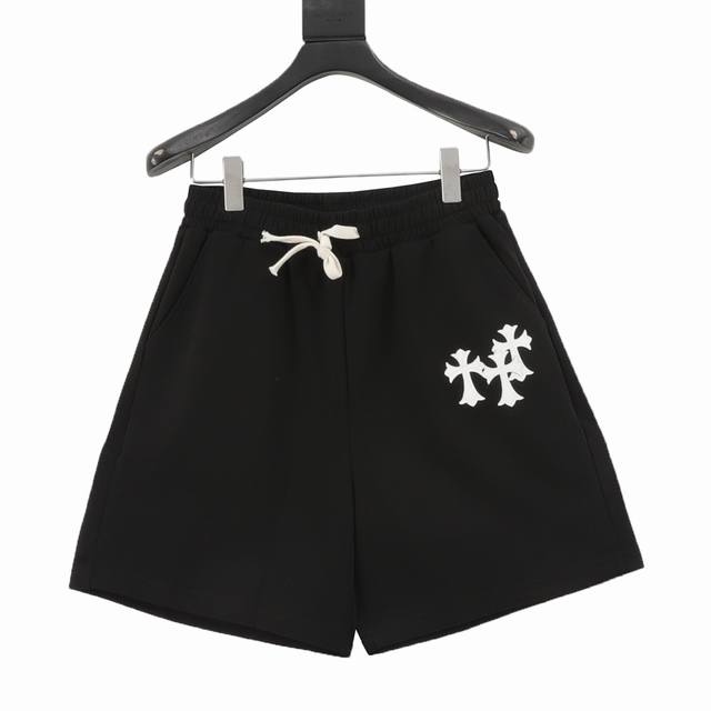 Chrome Hearts Ch Embroidered white label cross shorts Hand-cranked custom leathe