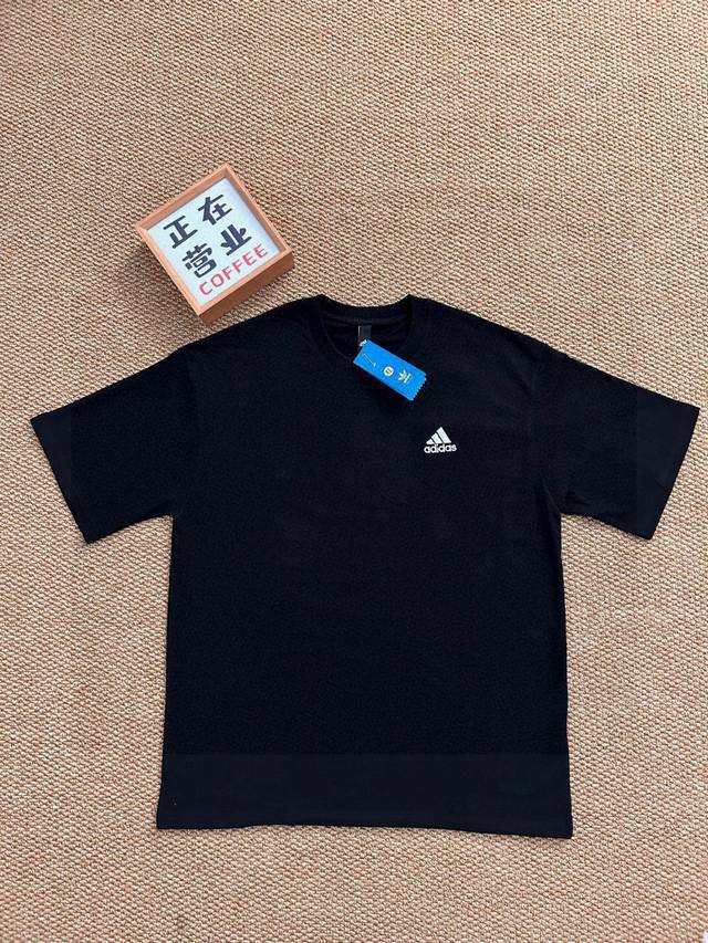 Top embroidery quality Adidas Adidas three-bar short-sleeved loose men and wome