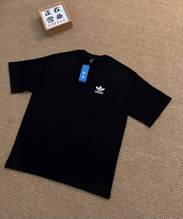 Top embroidery quality Adidas Adidas Trefoil short sleeves loose men and women