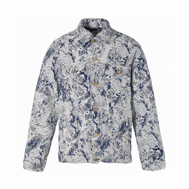 Evergreen style Louis Vuitton latest floral Lv hot-selling denim jacket for men